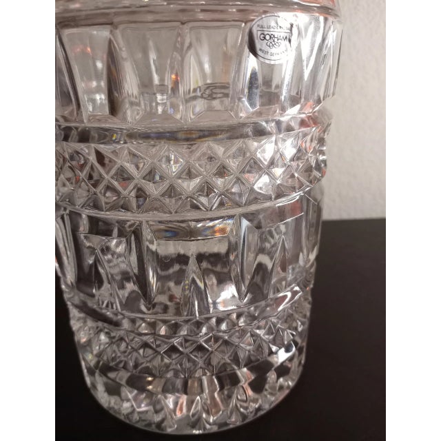Contemporary Gorham Germany Lead Cut Crystal Covered Canister Jar For Sale - Image 3 of 9