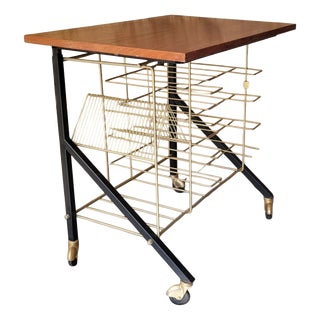 Vinyl Record Storage Side Table, 1960s For Sale