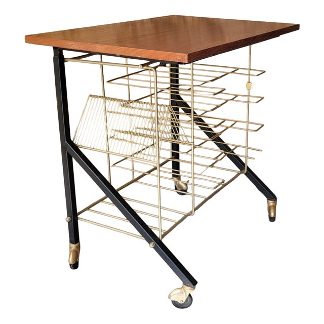 Vinyl Record Storage Side Table, 1960s For Sale