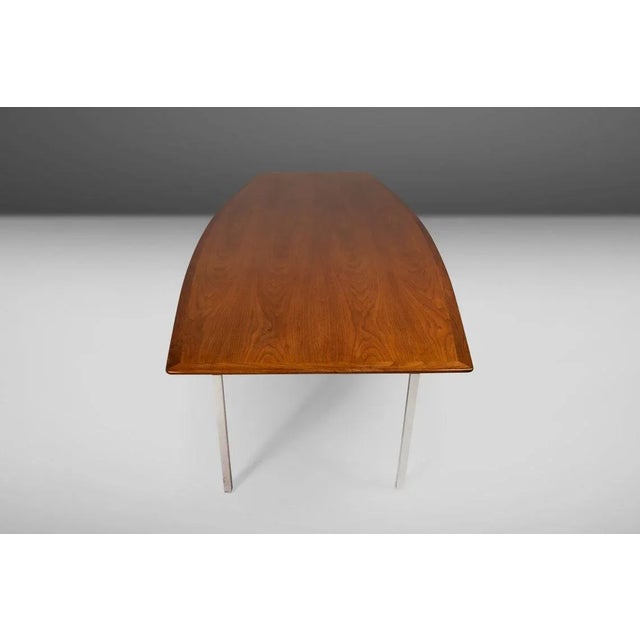 1950s 1950s Florence Knoll Model 580 Walnut and Chrome Conference Table for Knoll International For Sale - Image 5 of 11