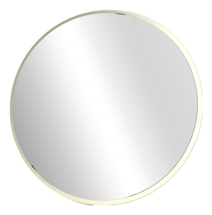 White Round Wooden Wall Mirror, 1970s