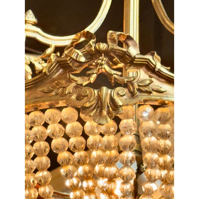 Late 19th Century French Louis XV Bronze and Crystal Chandelier For Sale In Dallas - Image 6 of 7