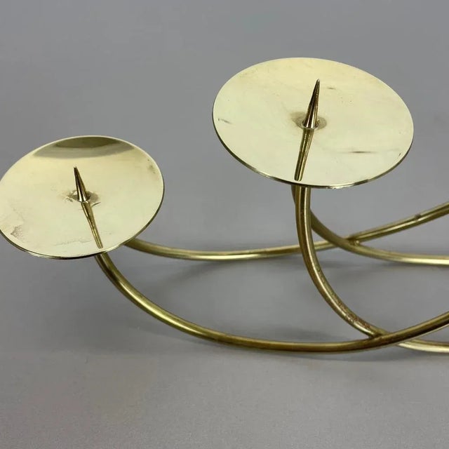 Sculptural Solid Brass Candleholder from Harald Buchrucker, Germany, 1950s For Sale - Image 9 of 18