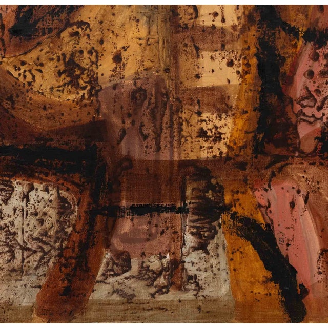 Abstract 1960s Vincent Cavallaro (American, 1912–1985), "Profeta" (Prophet) | Signed Oil on Canvas For Sale - Image 3 of 5
