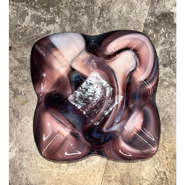 Amethyst 1970s Mid-Century Modern Amethyst Slag Glass Ashtray Catchall For Sale - Image 8 of 8
