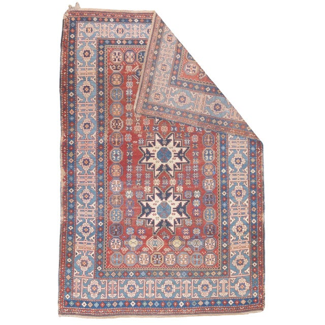 Antique Caucasian Lezgi Rug 4'2" x 6’4".