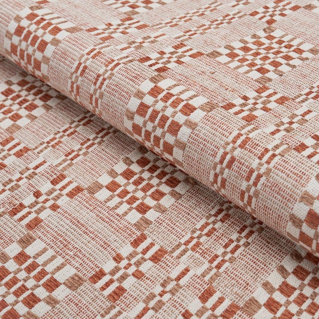 Traditional Schumacher Brimfield Fabric In Terracotta For Sale - Image 3 of 5