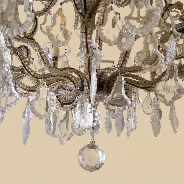 Louis XV French 18-Light Chandelier in Crystal and Metal, 18890s For Sale - Image 14 of 17