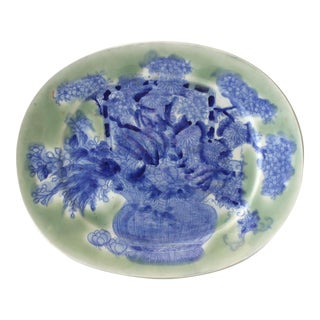 Antique Japanese Porcelain Celadon Plate For Sale