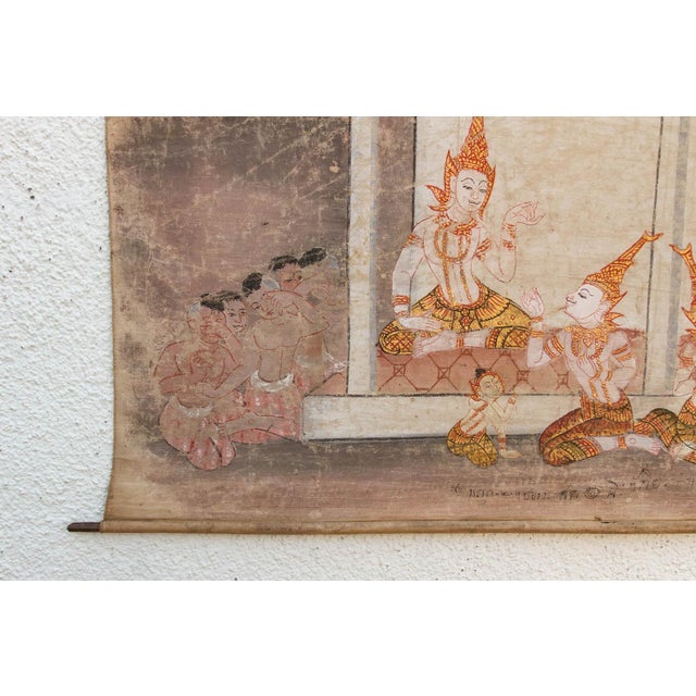 Antique Vessantara Thai Scroll Painting For Sale - Image 9 of 11