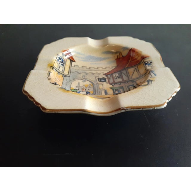 Art Deco 1940s Royal Winton England Square Ashtray For Sale - Image 3 of 7