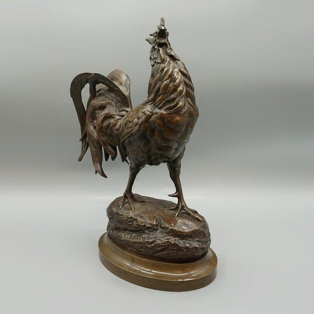 Strutting Bronze Cockerel by Alfred Barye For Sale - Image 4 of 11