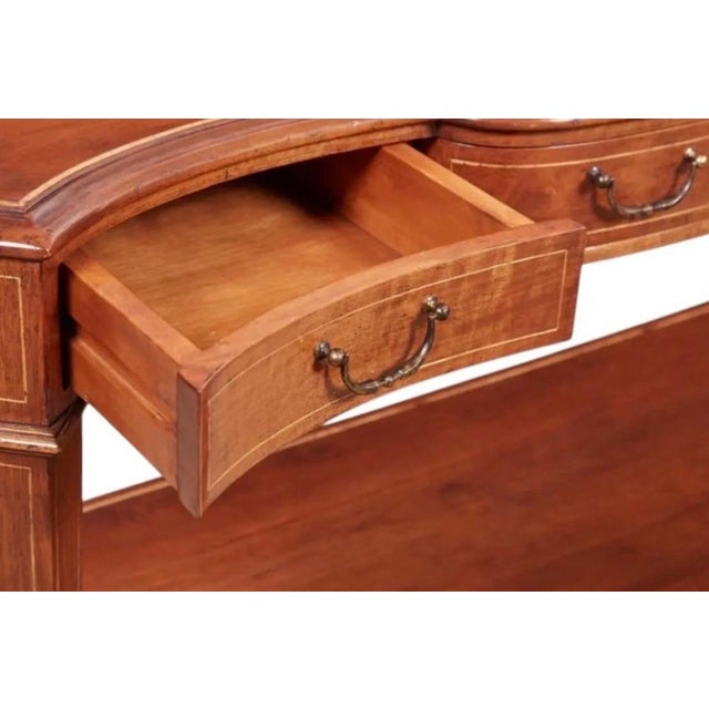 1990s Vintage Dessin Fournir Neoclassical Style Mahogany Serpentine Console Table For Sale - Image 5 of 7