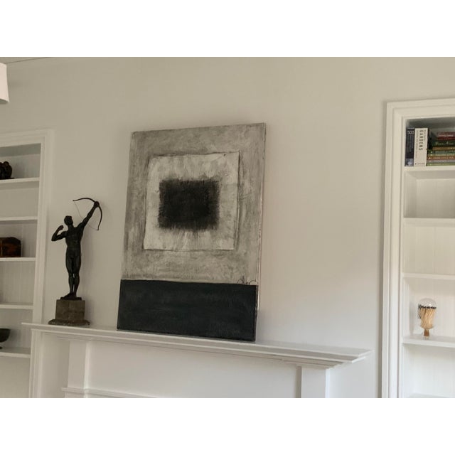 “Black, White, Gray Contrast” Minimalist Plaster Painting by Allen Kerr ...