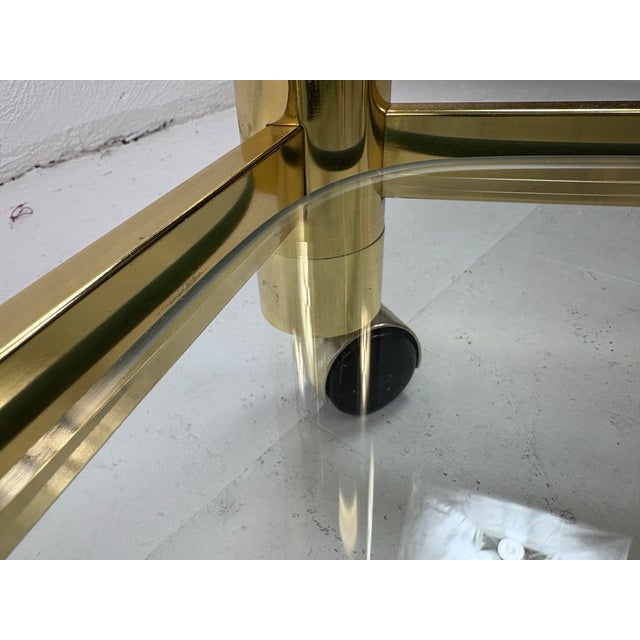 Mid-Century Design Institute of America Brass and Glass Bar Trolley For Sale - Image 9 of 11