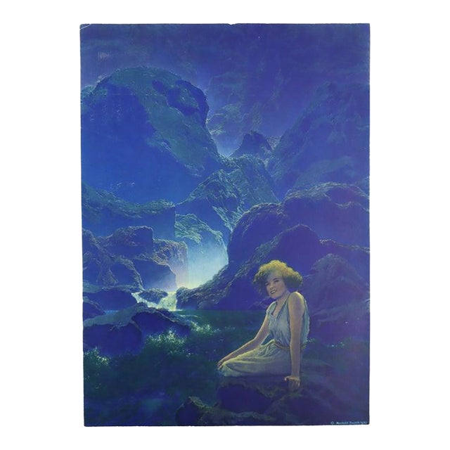Antique Maxfield Parrish Edison Mazda Calendar Print “Moonlight” C1932 For Sale