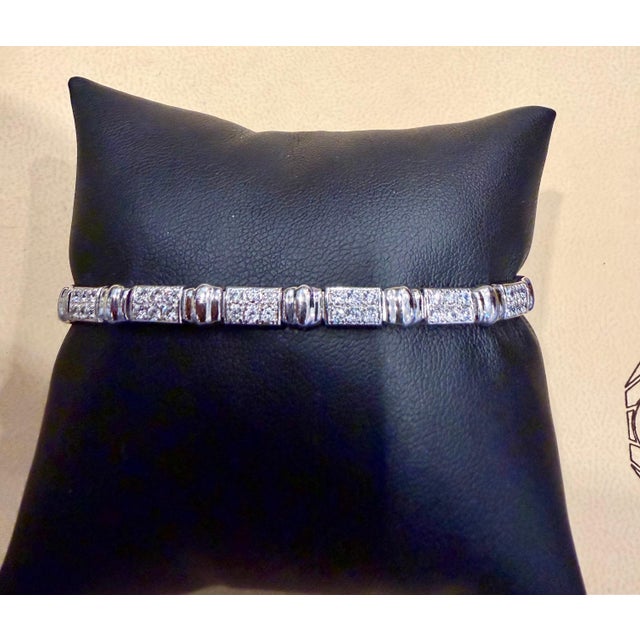 Contemporary 84 Round Diamond 3-4 Each Tennis Bracelet in 14 Karat Gold 7 " Long For Sale - Image 3 of 18