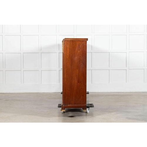 French Monumental Walnut Breakfront Glazed Bookcase, 1870s For Sale - Image 6 of 17