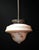 1930s Art Deco Floral Glass Pendant Light with Chrome Fittings, 1930s For Sale - Image 5 of 14