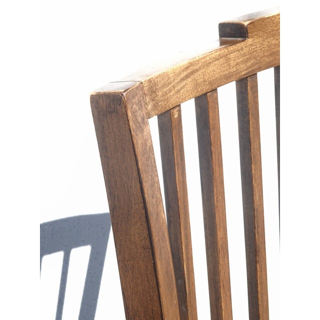 Brown Set of Six Vintage Bassett Furniture Dining Room Chairs Mission Style For Sale - Image 8 of 18