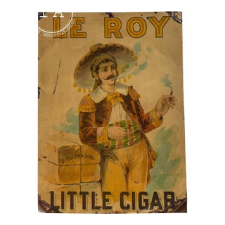Antique "Le Roy Little" Cigar Advertising Tin Sign For Sale