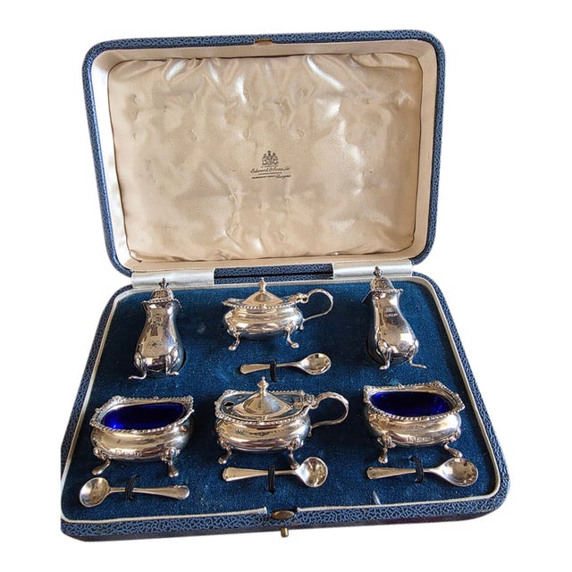 1937 10 Sterling Silver Condiment Set with box - 11 pcs For Sale