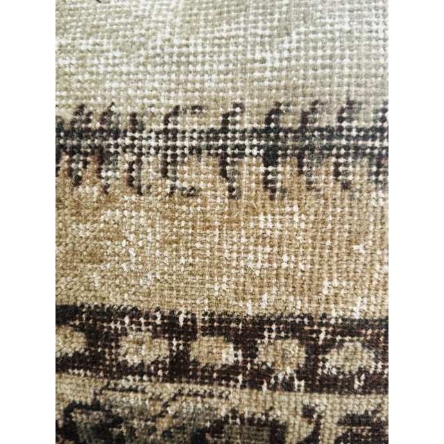 Vintage Turkish Isparta Rug Pillow Cover 16x16 – Geometric Wool Cushion Earthy Tones For Sale - Image 4 of 12