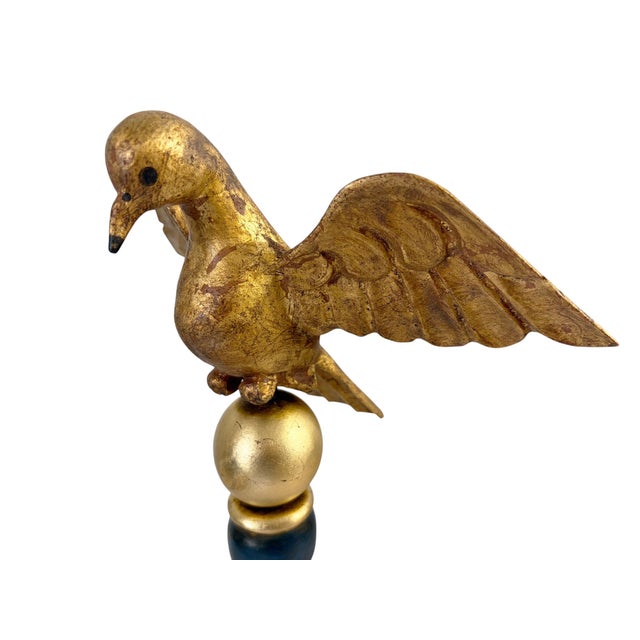Vintage European Carved Wood Bird Sculpture on Finial 14" H For Sale In New York - Image 6 of 8