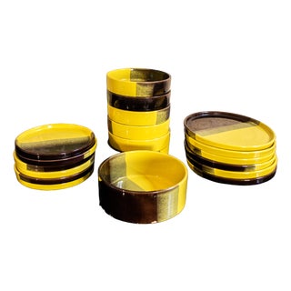 Ceramic Coffee Service from SIC Ceramiche Artistiche, 1970s, Set of 19 For Sale