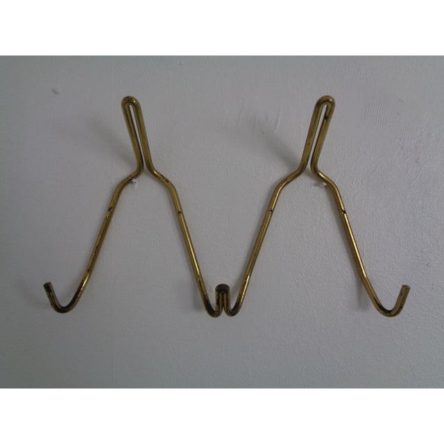 Mid-Century Brass Coat Hooks, 1950s, Set of 2 For Sale - Image 6 of 15