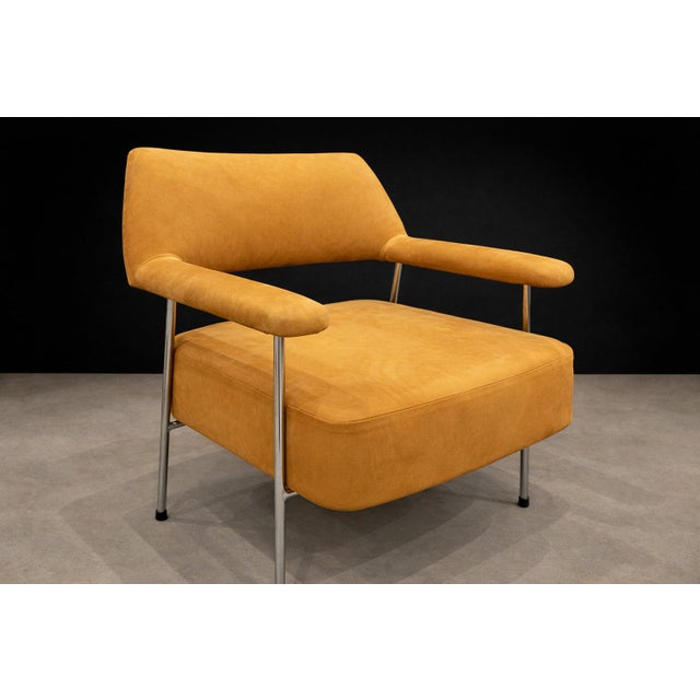 Brazilian Modern Pair of Armchairs in Metal & Nubuck Leather by Joaquim Tenreiro, 1950s – Lot 322 For Sale - Image 11 of 14