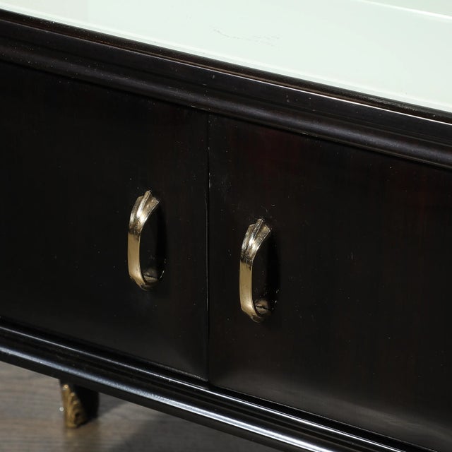 Black Pair of Mid-Century Ebonized Walnut & Brass Sculptural Nightstands by Ico Parisi For Sale - Image 8 of 12