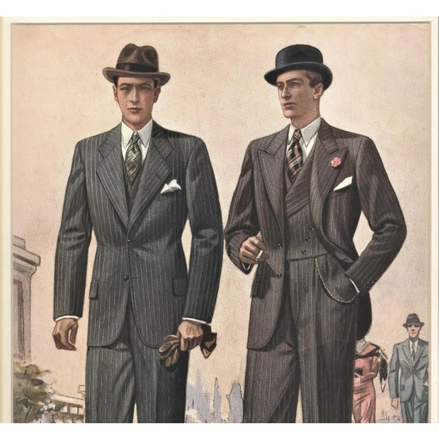Perfect home or office décor for the man who dresses in style…classic and timeless! This lithograph is one of a group of...
