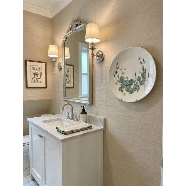 Cream Vintage Hand-Crafted Ceramic Botanical Platter – "Pelargonium" 3d Relief Wall Art For Sale - Image 8 of 12