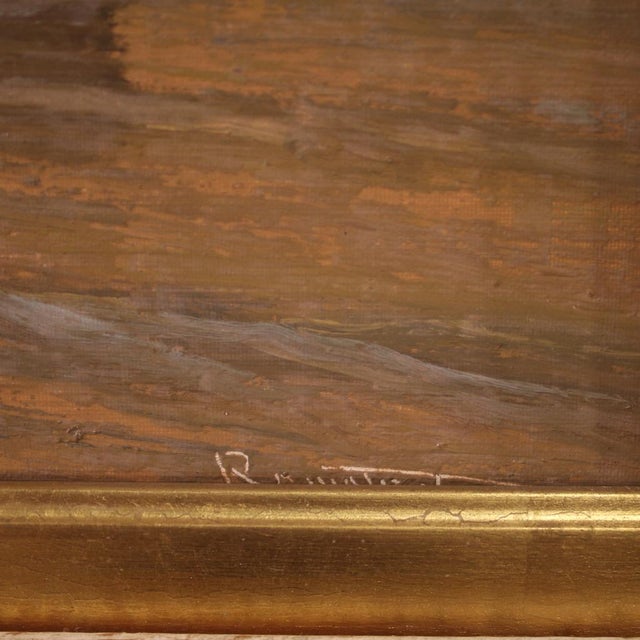 Remo Testa, Fishermen at Sunset, 1950, Oil on Canvas, Framed For Sale - Image 12 of 15