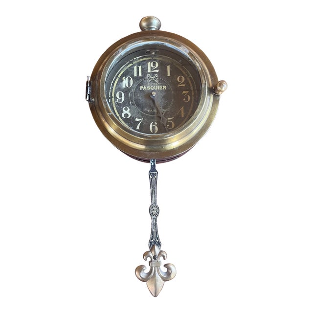 Early 2000 Decorative Battery Operated French Style Hotel Pasquier Wall Clock For Sale