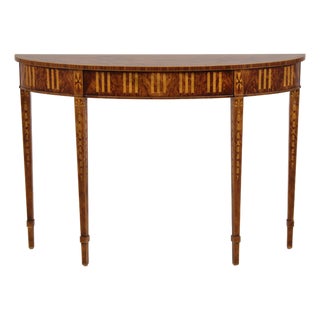 Theodore Alexander Inlaid Demilune Table For Sale