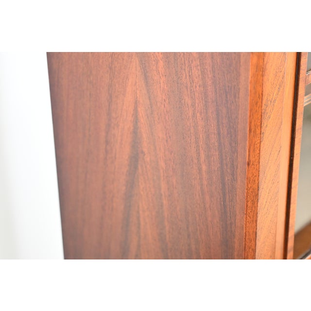 Georgian Revival Mahogany Inlaid Bookcase Cabinet With Glass Doors by Orinoco Furniture For Sale - Image 10 of 16