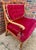 1950s Vintage Victorian-Style Wine Red Velvet Loveseat For Sale - Image 5 of 17