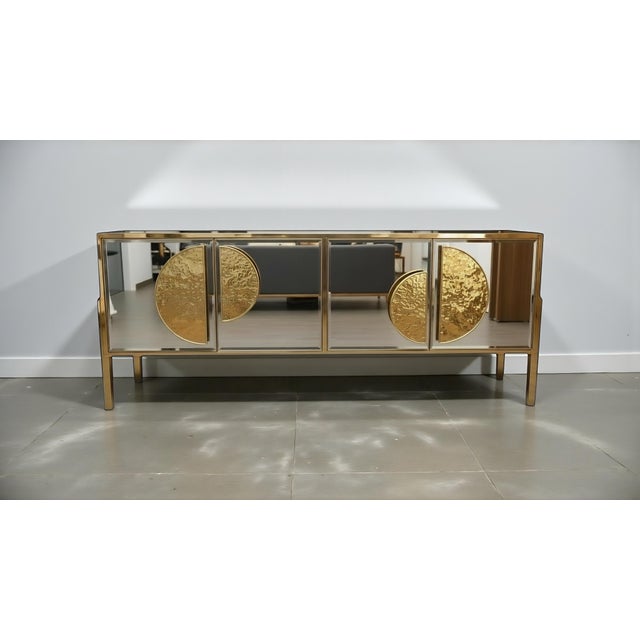 Not Yet Made - Made To Order Mirrored Sideboard with Embossed Brass Handles from Justfurnituress For Sale - Image 5 of 11