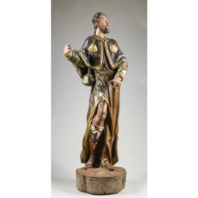 Wooden Statue of San Giacomo da Compostela, 1800s For Sale - Image 9 of 9