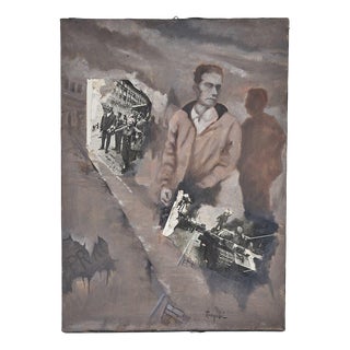 Unknown, Artistic Photomontage, 1980s, Oil on Canvas For Sale