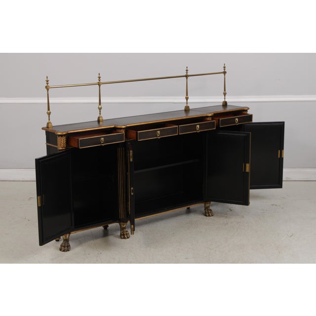 1990s Theodore Alexander Regency Style Black & Gold Sideboard For Sale - Image 5 of 18
