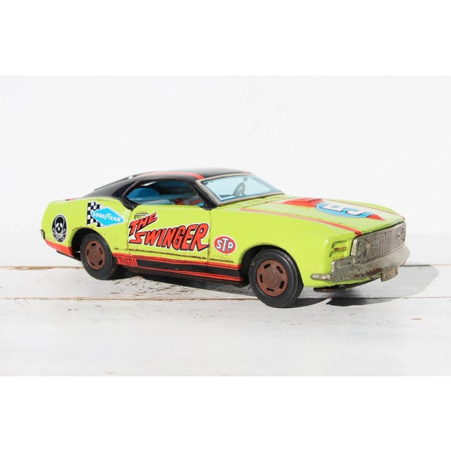Metal The Swinger Ford Mustang, Japanese Tin Toy, 1960-70s Tps For Sale - Image 7 of 13
