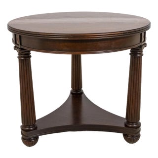 Henkel Harris Model 5430 Flame Mahogany Round Inlaid Lamp Table For Sale
