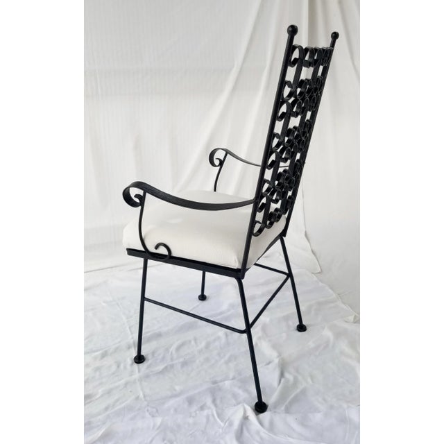 1960s 1960s Arthur Umanoff Attributed Mid-Century Wrought Iron Granada Dining Set - 5 Pieces For Sale - Image 5 of 13