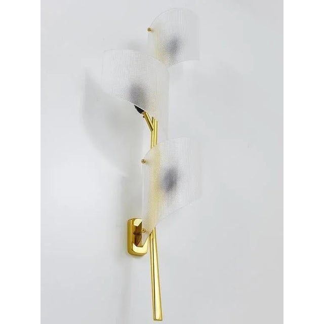 1950s Large Floral Auguri Brass Sconces attributed to Kalmar, Austria, 1950s, Set of 2 For Sale - Image 5 of 11