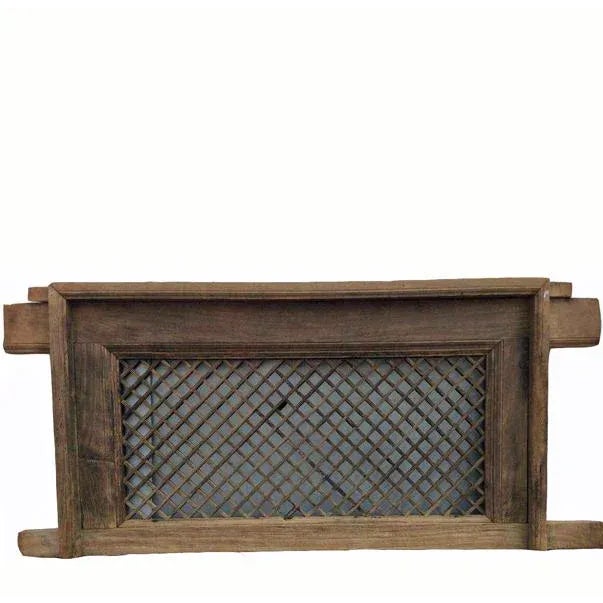 Chinese 19th Century Antique Chinese Elm Screen Window With Mounting Frame For Sale - Image 3 of 3