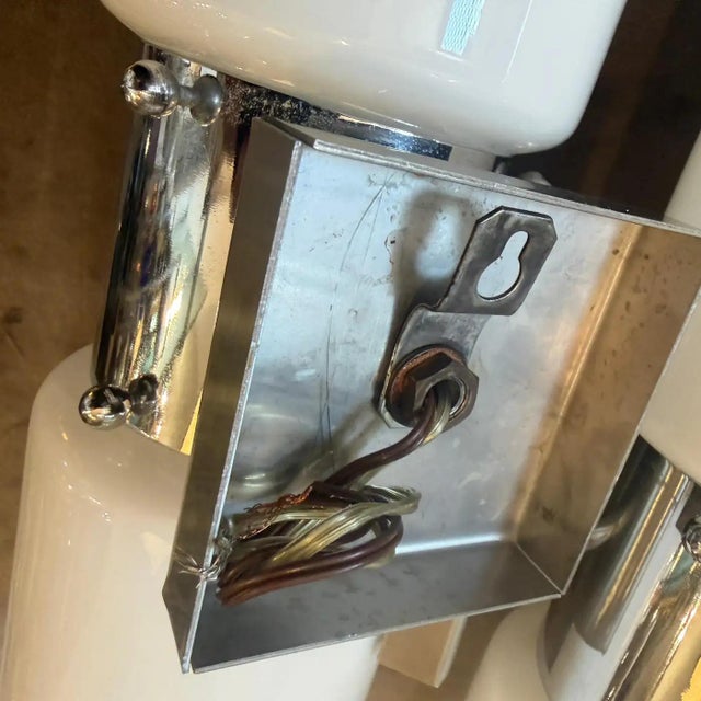 Set of Two 1960s Space Age Steel and Glass Italian Big Wall Sconces by Mazzega For Sale - Image 9 of 17