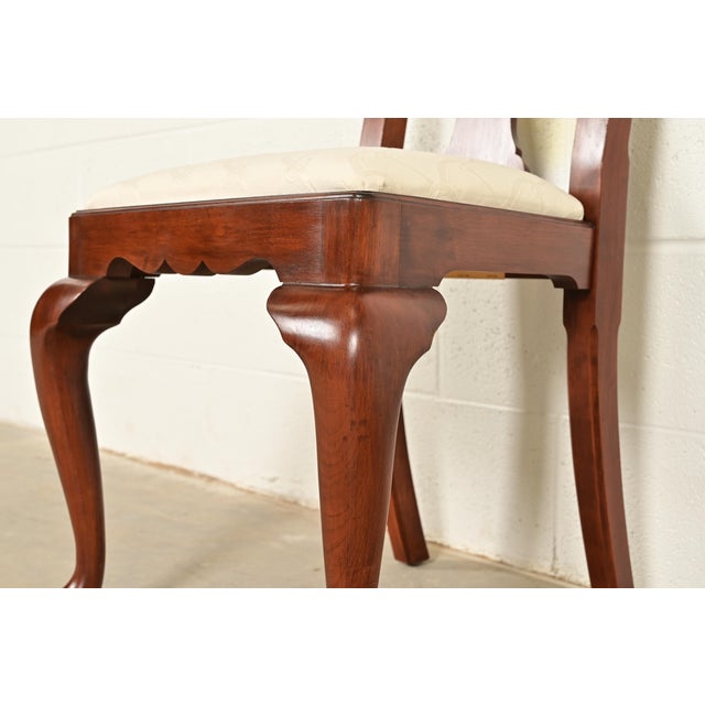 Brown Henkel Harris Queen Anne Solid Cherry Wood Dining Chairs, Set of Six For Sale - Image 8 of 13